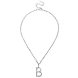 First Letter Name Pendant Necklace Silver Link Chain Women's Jewelry