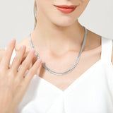 24 Inch Chain Necklace 925 Silver For Woman Wedding Engagement Jewelry Gift