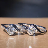 Classic White Zircon Engagement Ring Women Wedding Jewelry