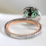 Classic Green Gemstone Ring Women's Engagement Jewelry