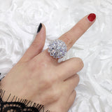 Sharp Flower Zircon Engagement Ring S925 for Women Wedding Jewelry