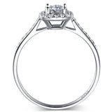 1Carat Square Diamond Ring Silver Engagement Women Jewelry