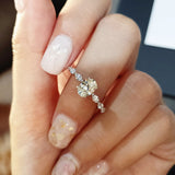 Delicate AAA Zircon Silver Women Engagement Ring Wedding Jewelry