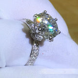 3ct Zircon Engagement Flower Ring for women 925 silver Wedding Jewelry