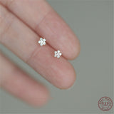 White Gemstone 14k Gold Star Earrings Zircon Women Wedding Jewelry