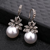 Luxury Fresh Pearl Earrings For Women Silver Wedding Jewelry