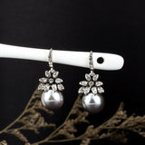 Luxury Fresh Pearl Earrings For Women Silver Wedding Jewelry