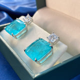Tourmaline Gemstone Drop Earrings 925 Sterling Silver Diamond Fine Jewelry