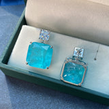 Tourmaline Gemstone Drop Earrings 925 Sterling Silver Diamond Fine Jewelry
