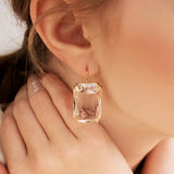 Transparent Resin  Drop Dangle Earrings For Women Square Wedding Jewelry