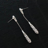 White Sapphire Gemstone earrings long drop Gold earrings earrings