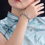 Retro Three-strand Twist Silver Bracelet Jewelry Adjustable Opening