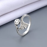 Luxury Retro Silver Ring Women Girls Anniverssary Jewelry Gift