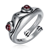 Retro Silver Frog Ring Women Anniverssary Party Jewelry