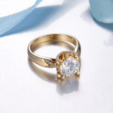 Luxury 14K Gold Ring Women Wedding Band Bridal Engagement Jewelry