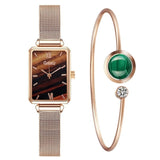 ROSE GOLD SQUARE DIAL FOR WOMEN BRACELET WATCH