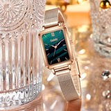 ROSE GOLD SQUARE DIAL FOR WOMEN BRACELET WATCH
