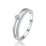 White Zircon Gemstone Ring For Women Silver Jewelry