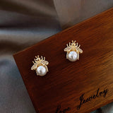Unique Gold Bee Pearl Earrings Woman's Earrings jewelry