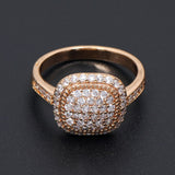 Luxury Promise Zircon Ring 585 Rose Gold Women Wedding Jewelry