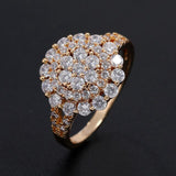 Luxury Promise Zircon Ring 585 Rose Gold Women Wedding Jewelry