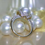 Natural Freshwater Pearl Ring for Women Statement Jewelry