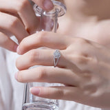 Princess Round White Sapphire Ladies Ring Set Sterling Silver