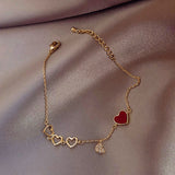 Shiny Heart Zircon Charm Bracelet for Women Wedding Jewelry
