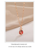 Luxury Red Temperament titanium steel necklace net simple wild pendant Jewelry