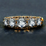 Classic Zircon Gemstone Ring Gold Party Anniversary Fine Jewelry