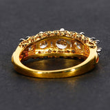 Classic Zircon Gemstone Ring Gold Party Anniversary Fine Jewelry
