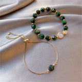Vintage Green Gemstone Bracelet For Women Jewelry