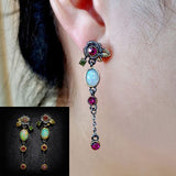 vintage-handmade-bohemian-leaf-flower-blue-earrings-women-tribal-jewelry