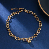 Oval Thick Chain Ball Necklace for Women Party Jewelry