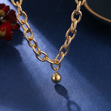 Oval Thick Chain Ball Necklace for Women Party Jewelry