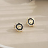 Round White Sapphire Gemstone Earrings women's jewelry