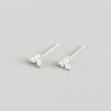 Luxury Geometric Clover Stud Earrings 925 Sterling Silver Women Jewelry