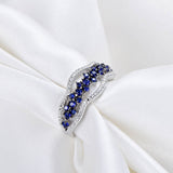 Blue Sapphire Gemstone Ring for Women Silver 925 Fine Jewelr