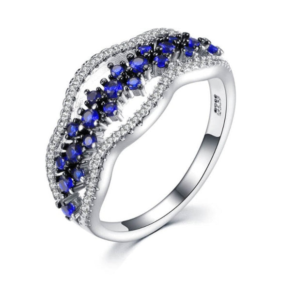 Blue Sapphire Gemstone Ring for Women Silver 925 Fine Jewelr