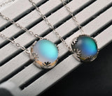 Romatic Moon light Zircon Pedant Necklace Women S925 Sterling Silver Jewelry 