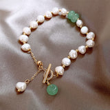 Freshwater Crystal Beads Charm Bracelet Bangles Women's Jewelry
