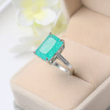 Tourmaline Gemstone Engagement Ring Silver 925 For Women Jewelry