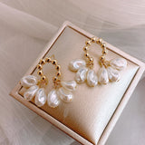 Luxury Baroque Pearl Earrings Wedding Anniverssary Jewelry For Women