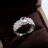 Unique White Sapphire Engagement Ring Women Fine Jewelry