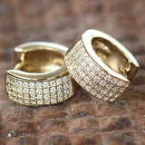 Round Hoop Earrings for Men/Women Shiny White Zircon Jewelry