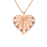 Luxury Birthstones Heart Pendant Necklace For Mother Engrave Jewelry