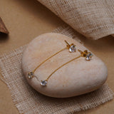 Long Zircon Gemstone Earrings For Women Wedding Jewelry