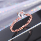Luxury Zircon Engagement Ring Yellow White Rose Gold Wedding Jewelry