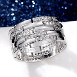 Shiny Silver Women Ring Love Stylish Design Engagement Jewelry