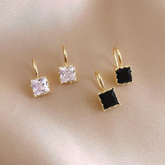 Classic Black White Small Earrings Luxury Jewelry For Woman